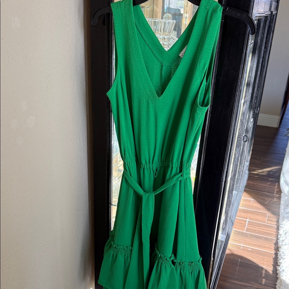 Calvin Klein Collection Vibrant Green Midi Dress